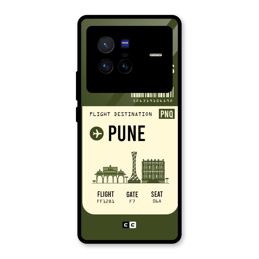 Pune Boarding Pass Glass Back Case for Vivo X80