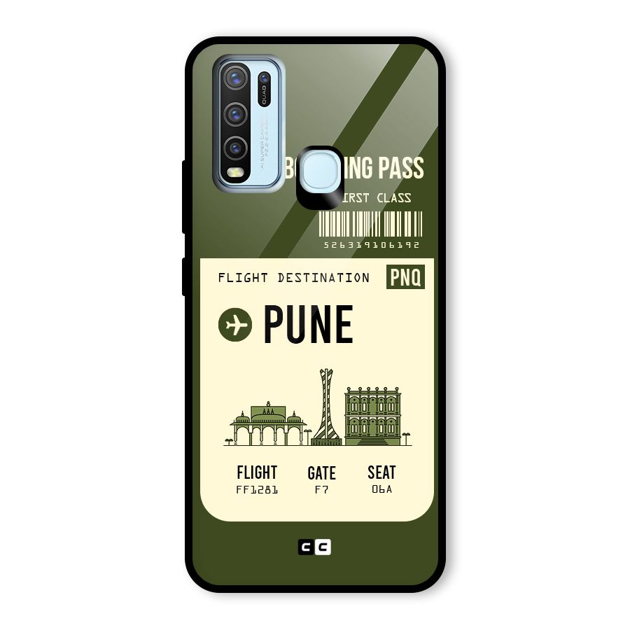 Pune Boarding Pass Glass Back Case for Vivo Y50