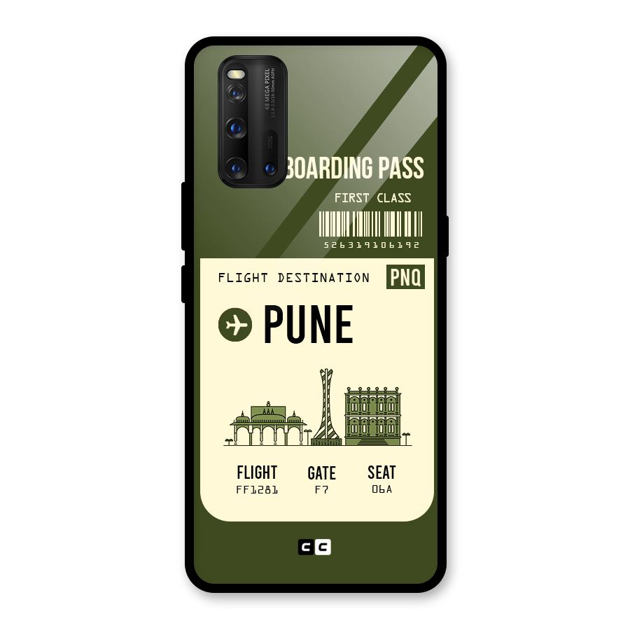 Pune Boarding Pass Glass Back Case for Vivo iQOO 3