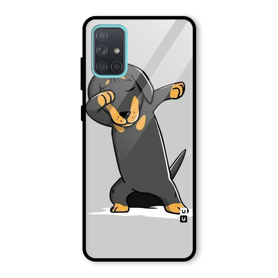 Puppy Dab Glass Back Case for Galaxy A71