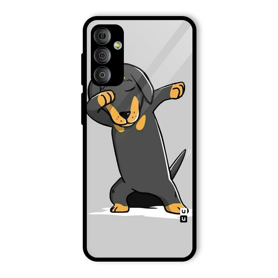 Puppy Dab Glass Back Case for Galaxy F23