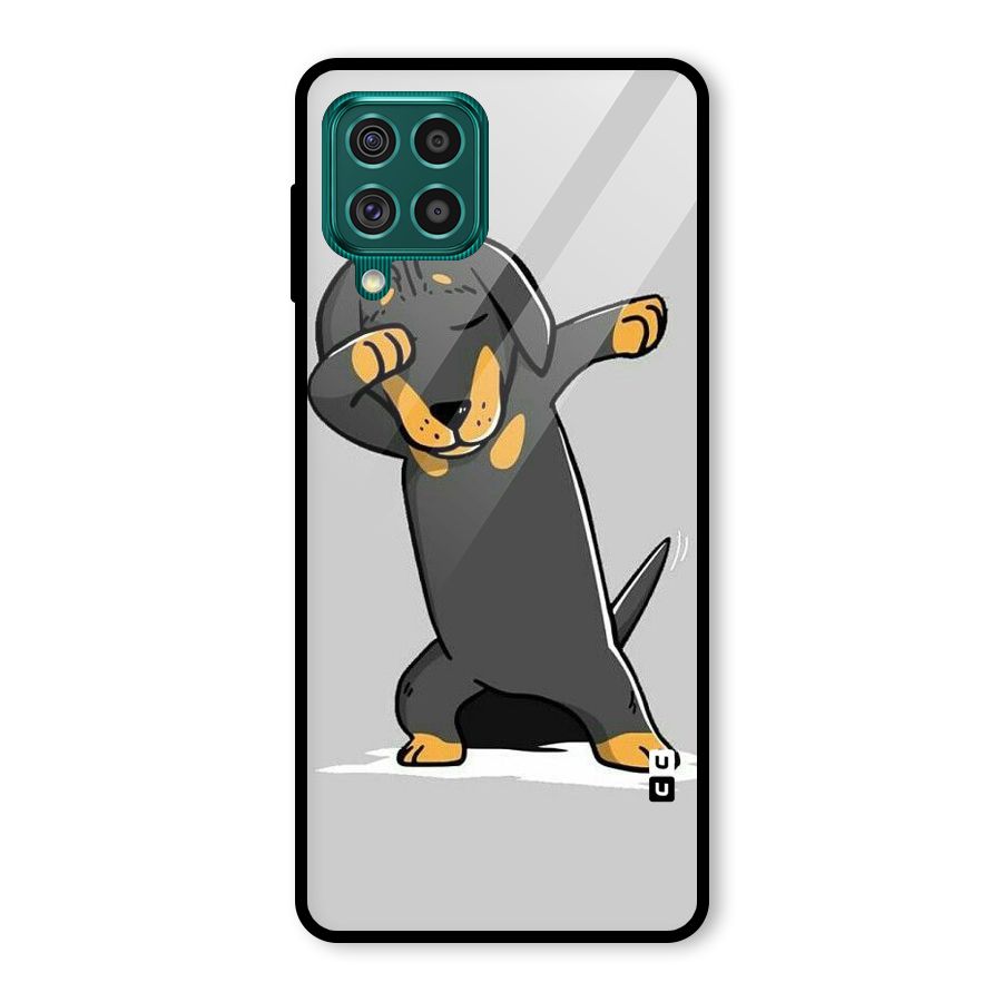 Puppy Dab Glass Back Case for Galaxy F62