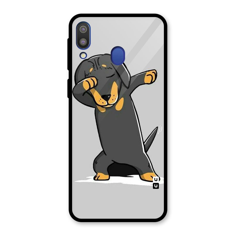 Puppy Dab Glass Back Case for Galaxy M20