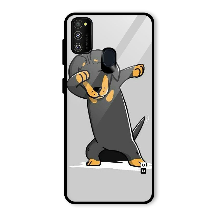 Puppy Dab Glass Back Case for Galaxy M30s