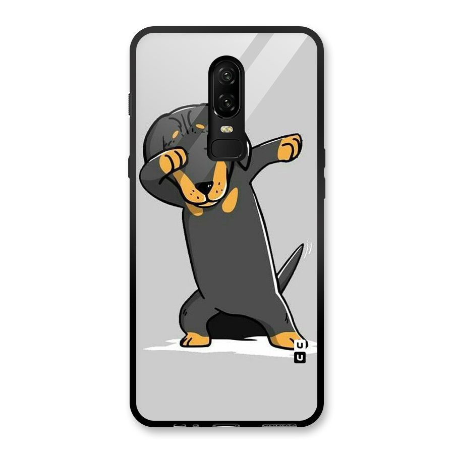 Puppy Dab Glass Back Case for OnePlus 6