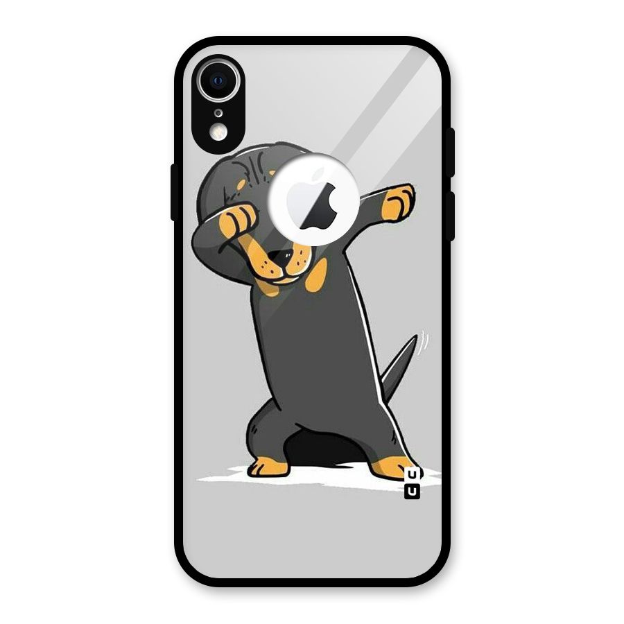 Puppy Dab Glass Back Case for iPhone XR Logo Cut
