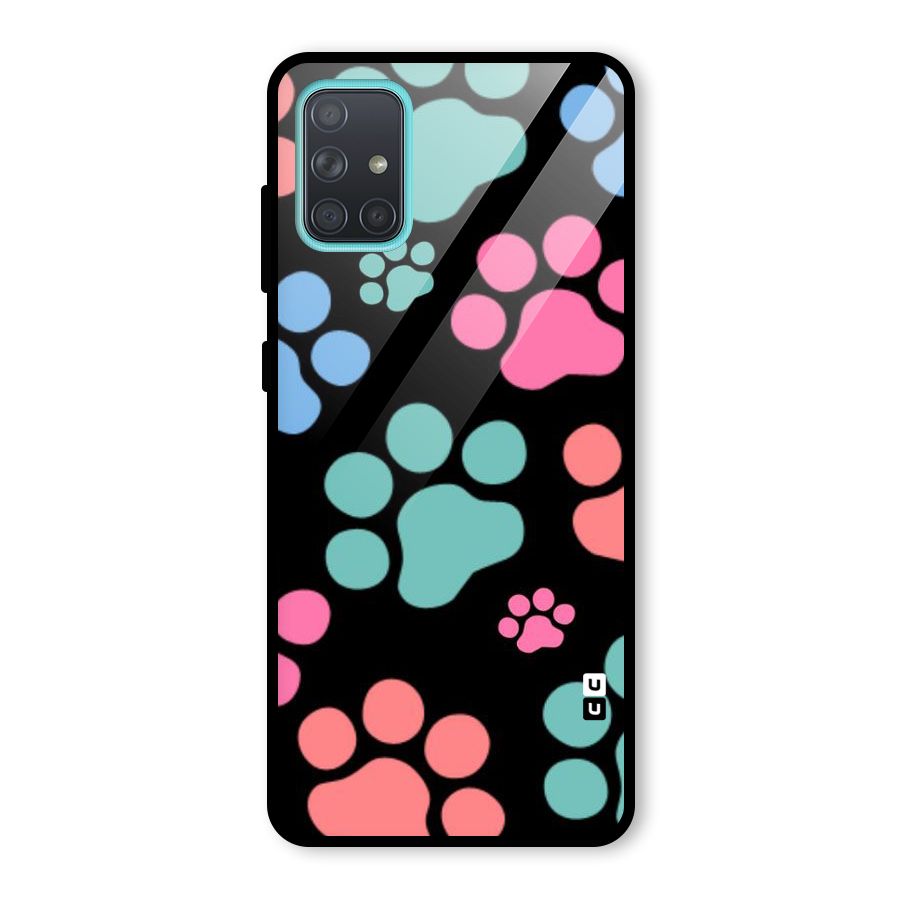 Puppy Paws Glass Back Case for Galaxy A71