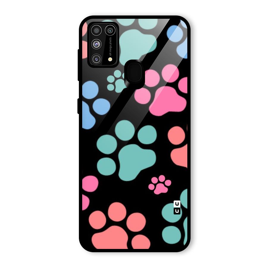Puppy Paws Glass Back Case for Galaxy M31
