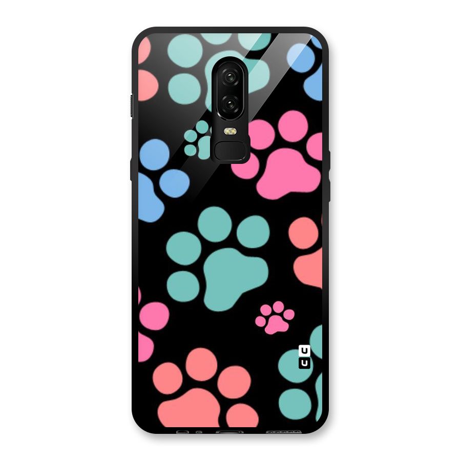 Puppy Paws Glass Back Case for OnePlus 6