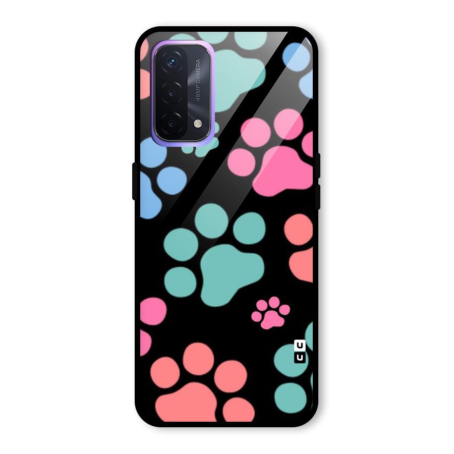 Puppy Paws Glass Back Case for Oppo A74 5G