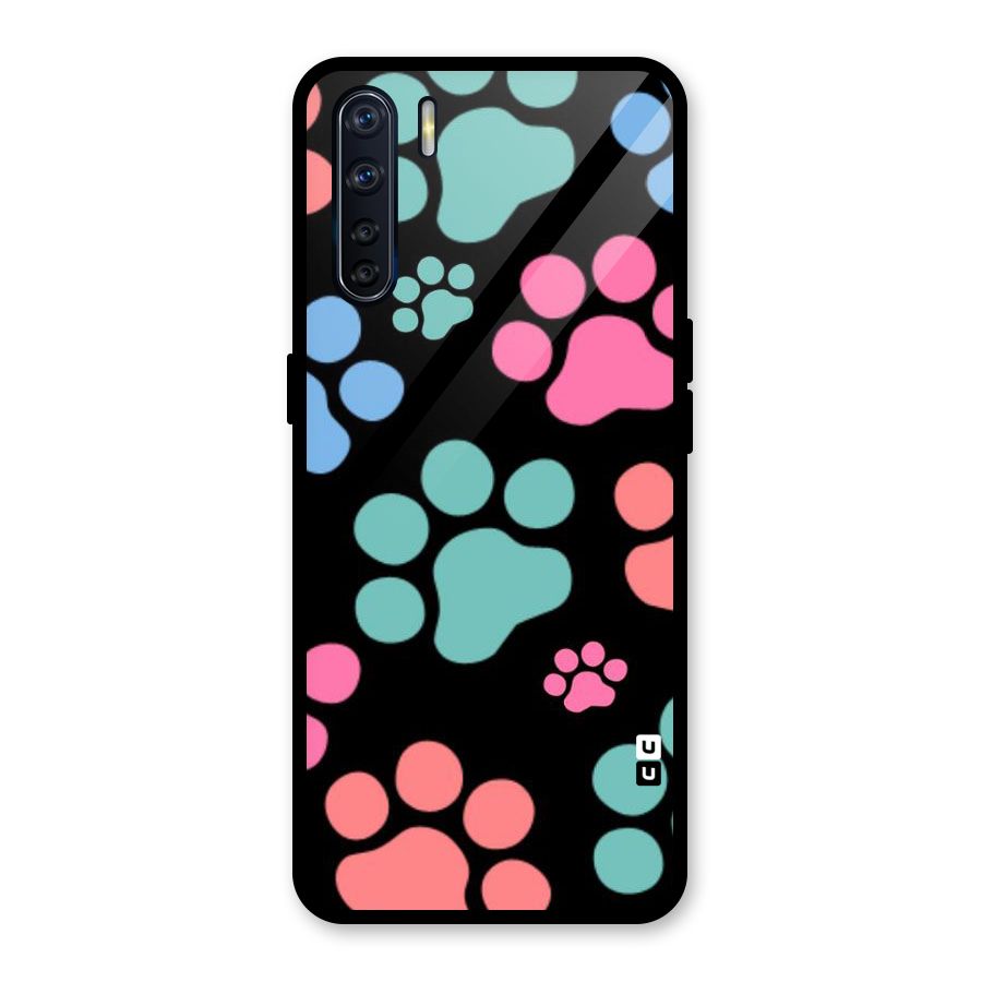 Puppy Paws Glass Back Case for Oppo F15