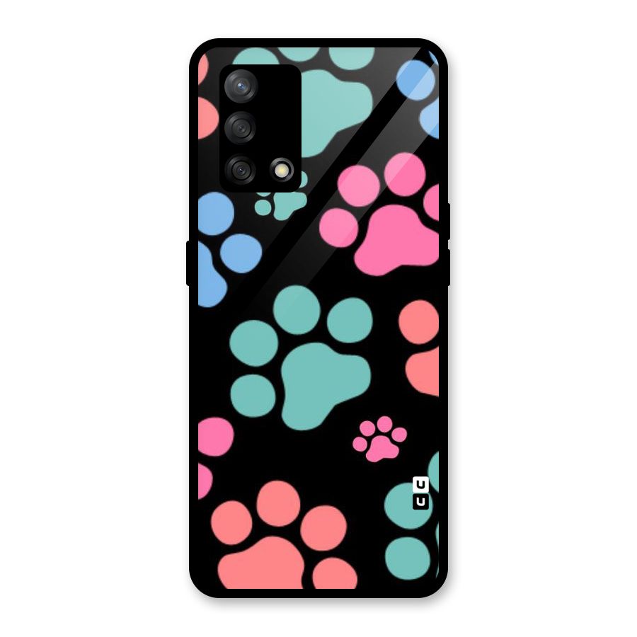 Puppy Paws Glass Back Case for Oppo F19