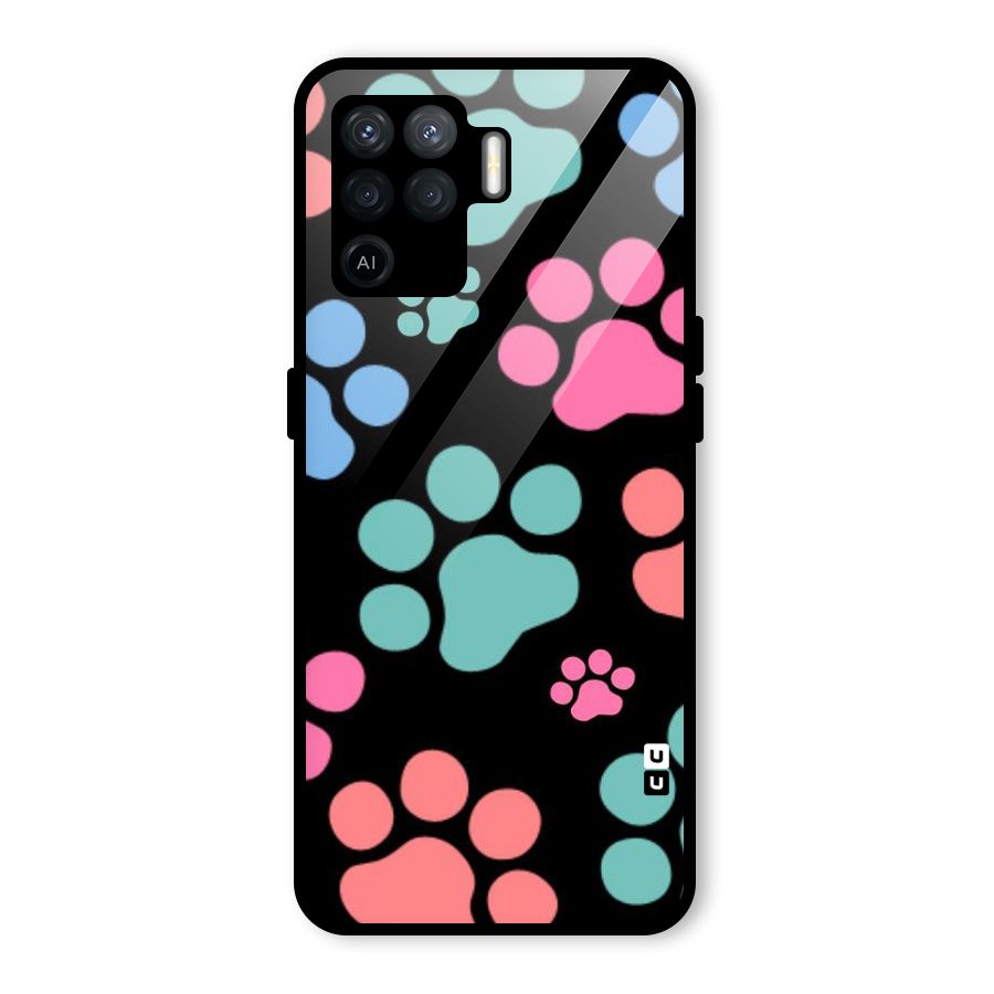 Puppy Paws Glass Back Case for Oppo F19 Pro