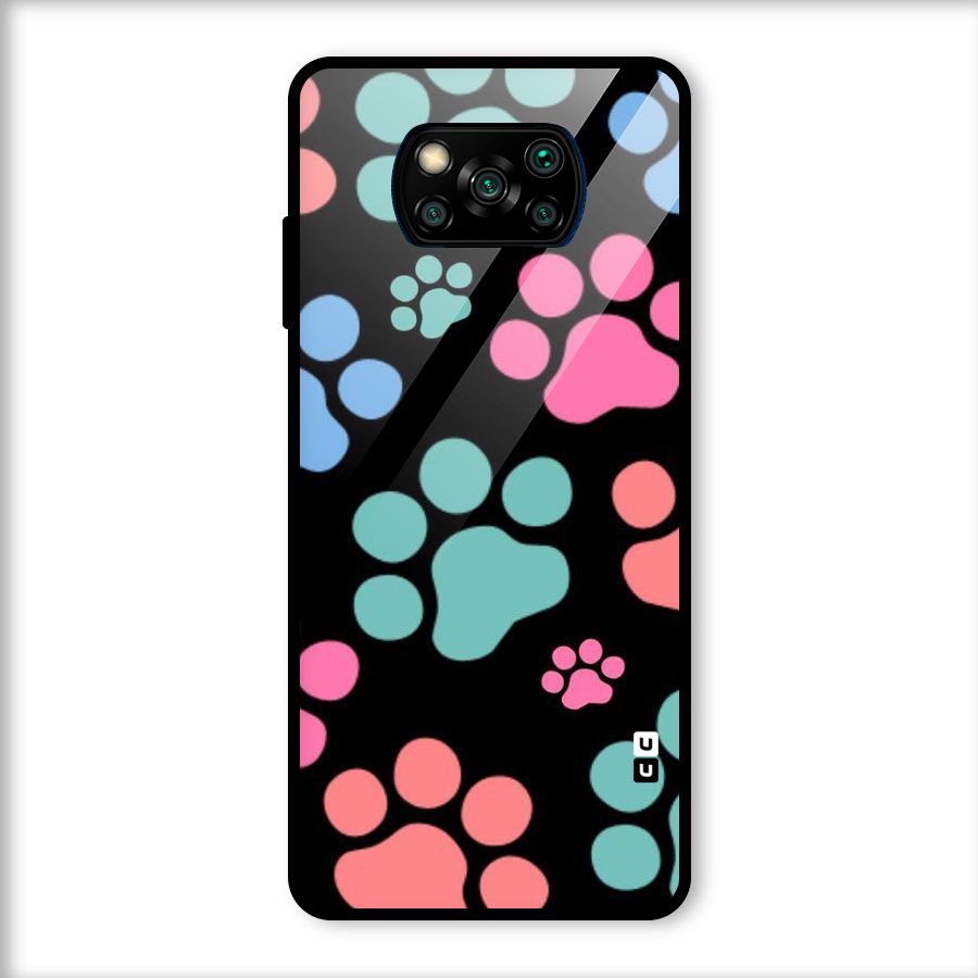 Puppy Paws Glass Back Case for Poco X3