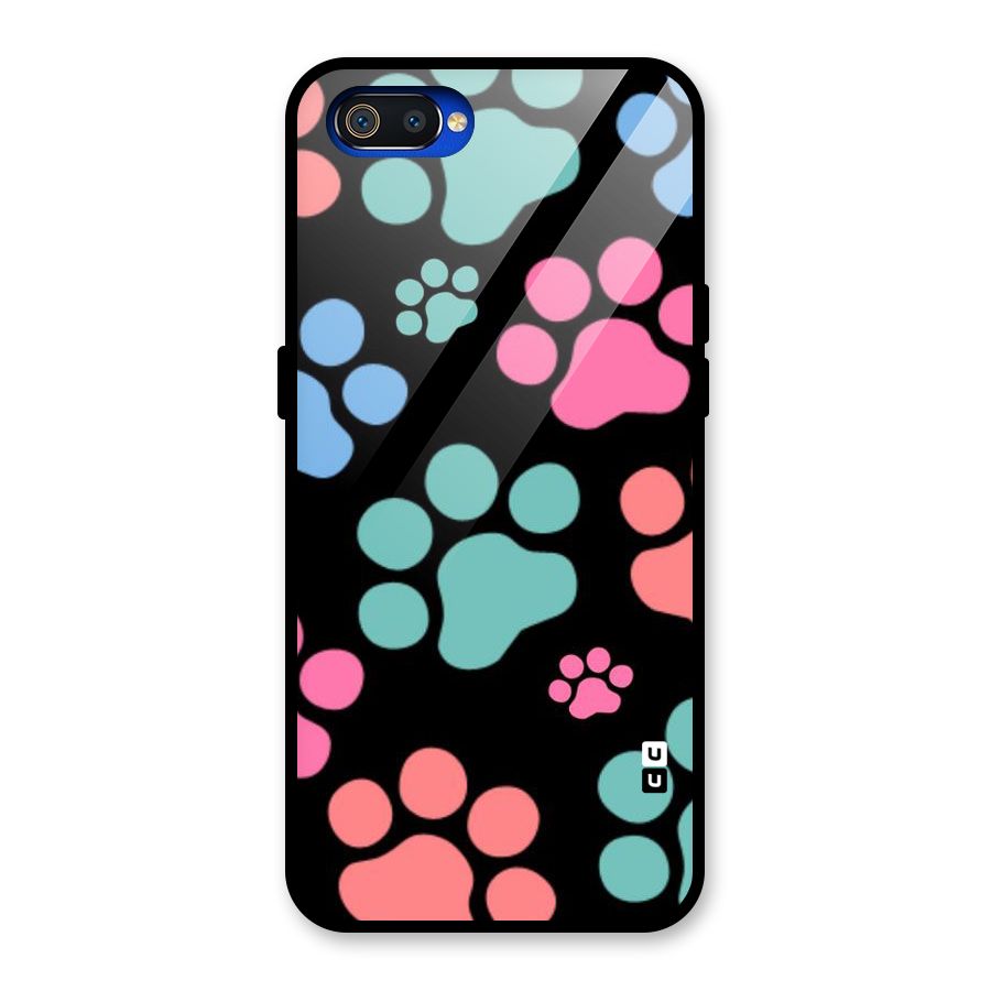 Puppy Paws Glass Back Case for Realme C2