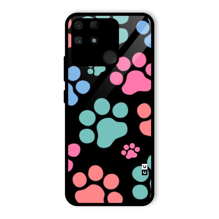 Puppy Paws Glass Back Case for Realme Narzo 50A