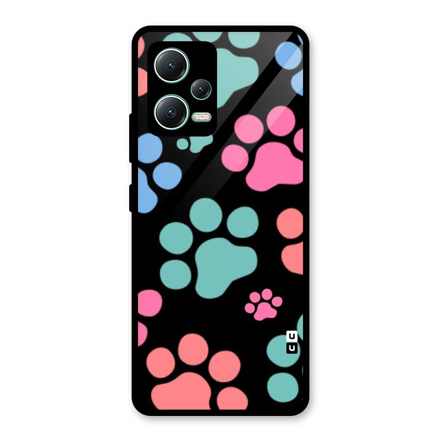 Puppy Paws Glass Back Case for Redmi Note 12 5G