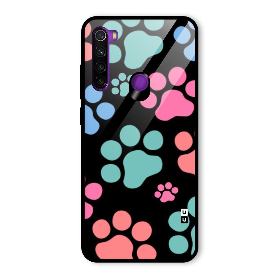 Puppy Paws Glass Back Case for Redmi Note 8