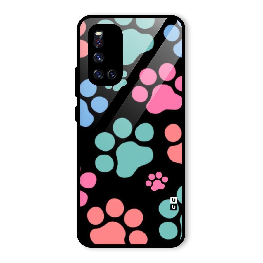 Puppy Paws Glass Back Case for Vivo V19