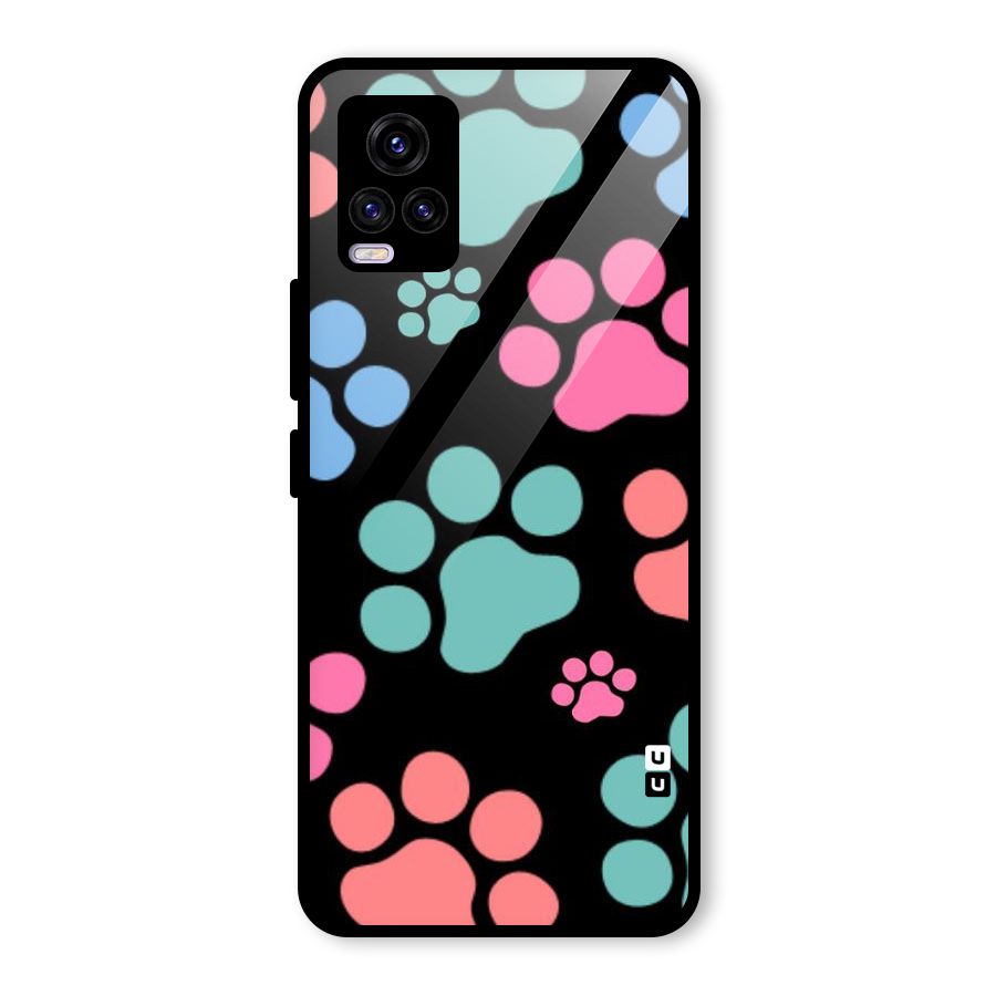 Puppy Paws Glass Back Case for Vivo V20