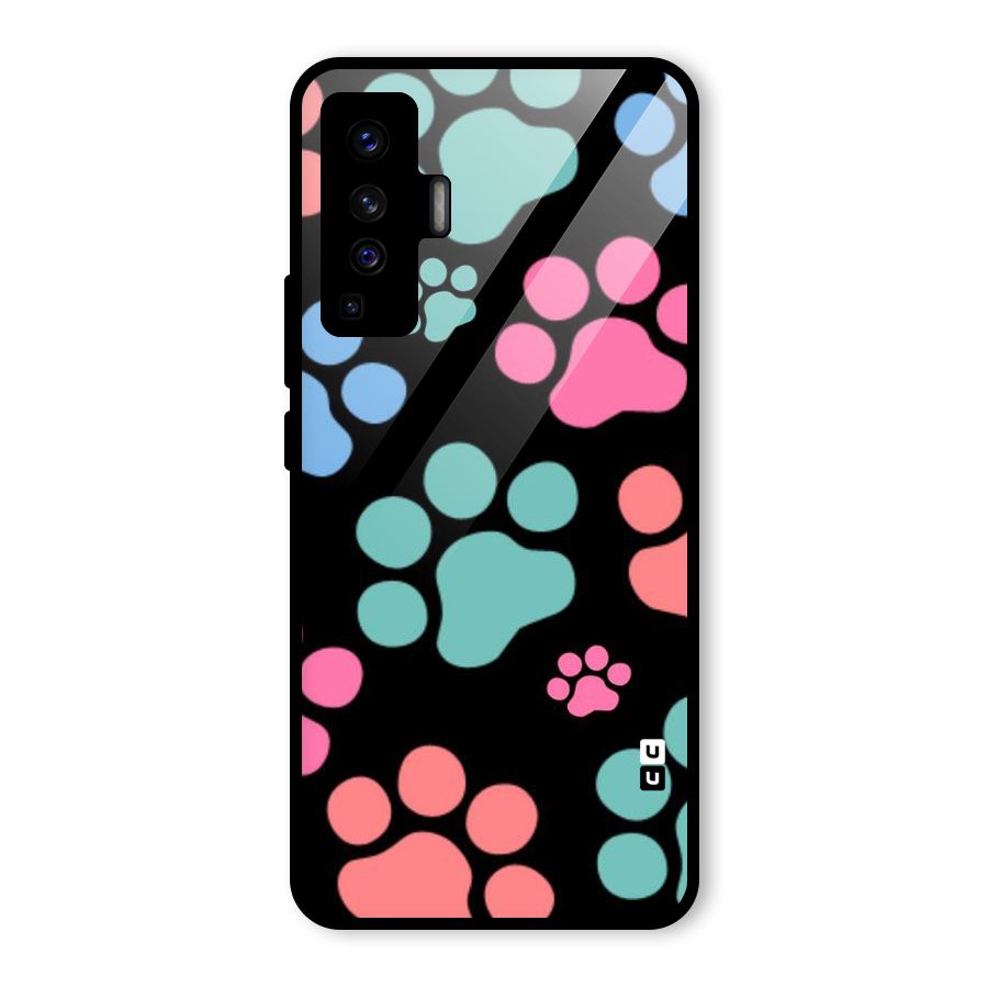 Puppy Paws Glass Back Case for Vivo X50