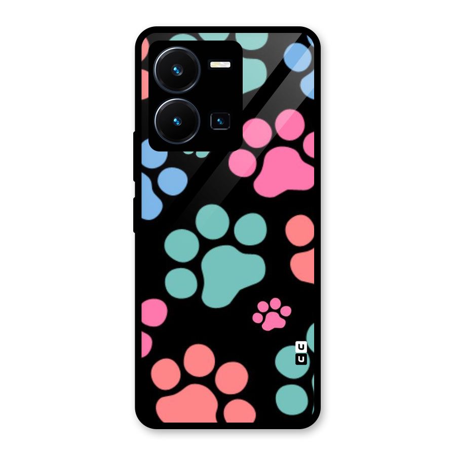 Puppy Paws Glass Back Case for Vivo Y35
