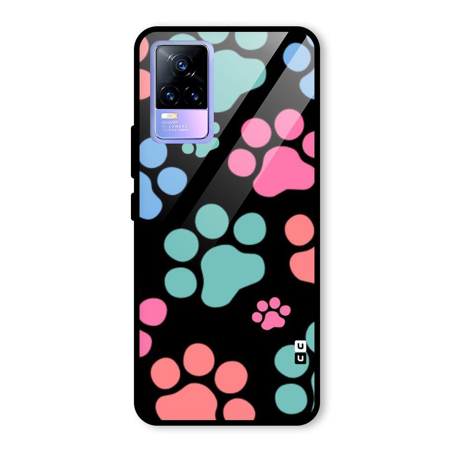 Puppy Paws Glass Back Case for Vivo Y73