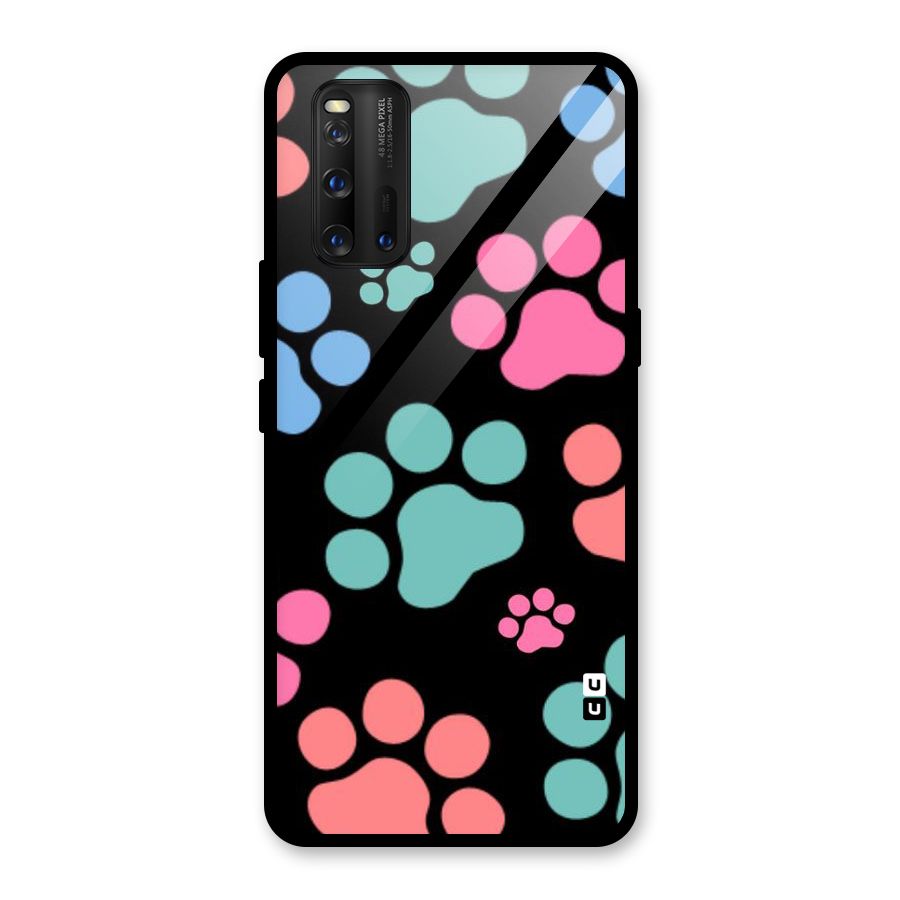 Puppy Paws Glass Back Case for Vivo iQOO 3