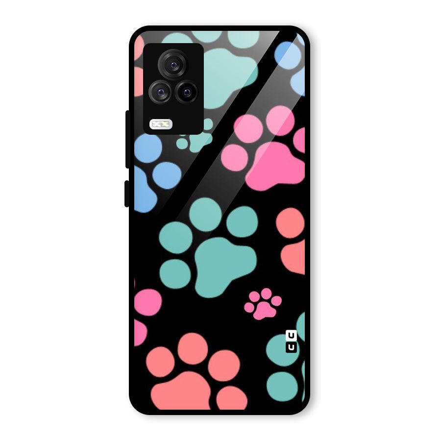 Puppy Paws Glass Back Case for Vivo iQOO 7 Legend 5G