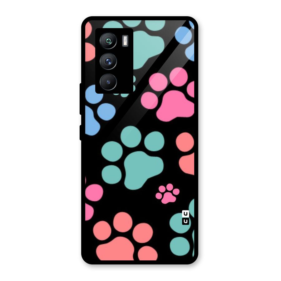 Puppy Paws Glass Back Case for Vivo iQOO 9 SE