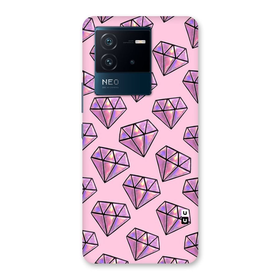 Purple Diamond Designs Back Case for Vivo iQOO Neo 6 5G