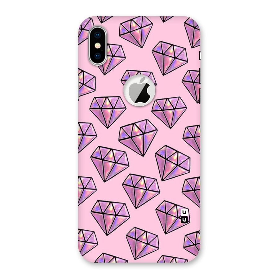 Purple Diamond Designs Back Case for iPhone XS Logo Cut