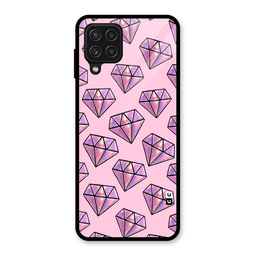 Purple Diamond Designs Glass Back Case for Galaxy A22 4G