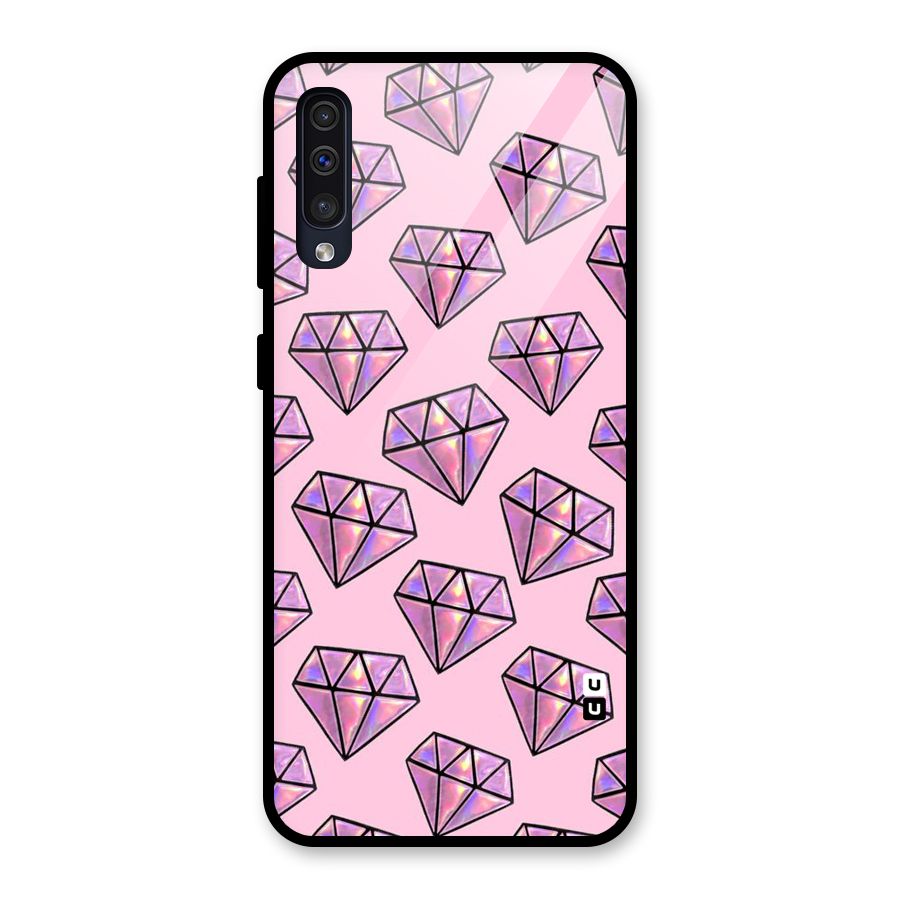 Purple Diamond Designs Glass Back Case for Galaxy A50