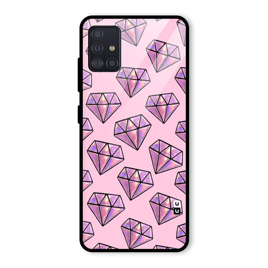 Purple Diamond Designs Glass Back Case for Galaxy A51