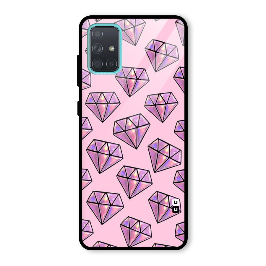 Purple Diamond Designs Glass Back Case for Galaxy A71