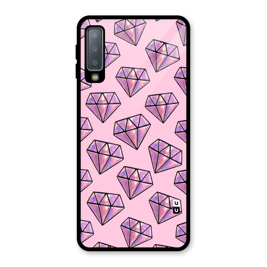 Purple Diamond Designs Glass Back Case for Galaxy A7 (2018)
