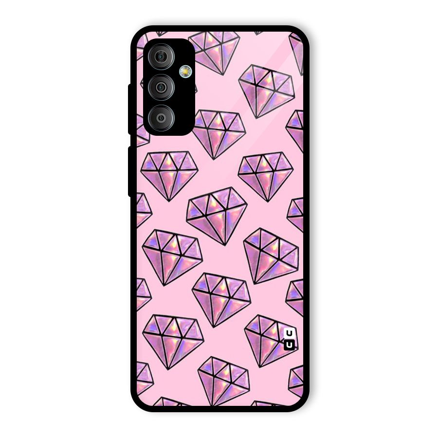 Purple Diamond Designs Glass Back Case for Galaxy F23
