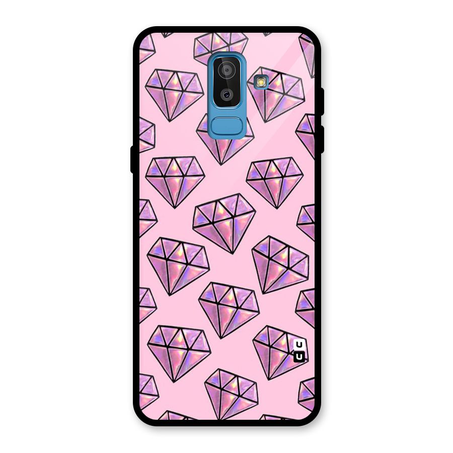 Purple Diamond Designs Glass Back Case for Galaxy J8