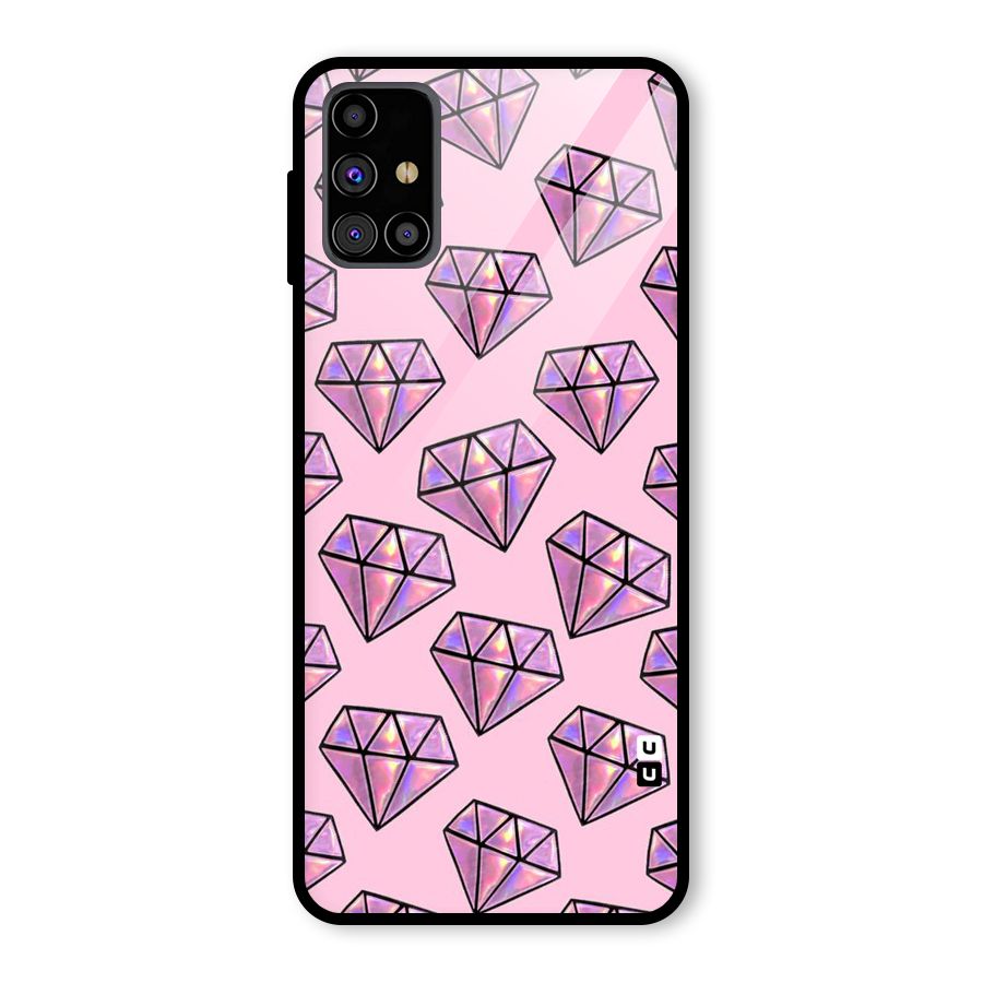 Purple Diamond Designs Glass Back Case for Galaxy M31s