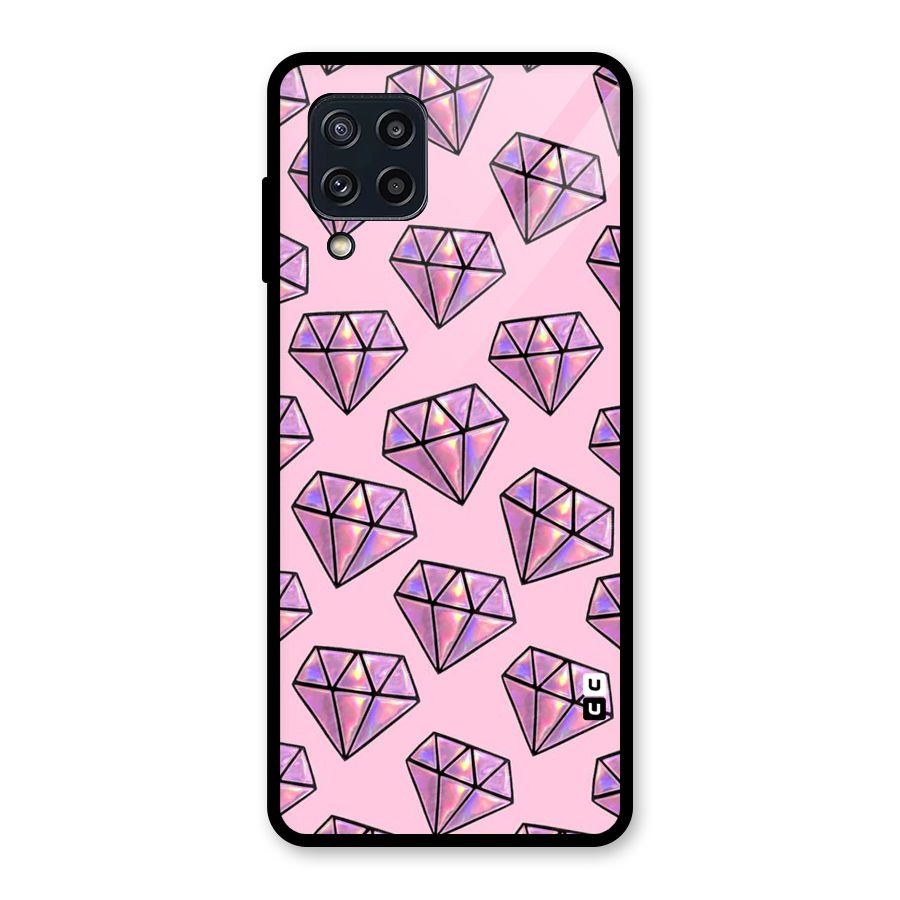 Purple Diamond Designs Glass Back Case for Galaxy M32