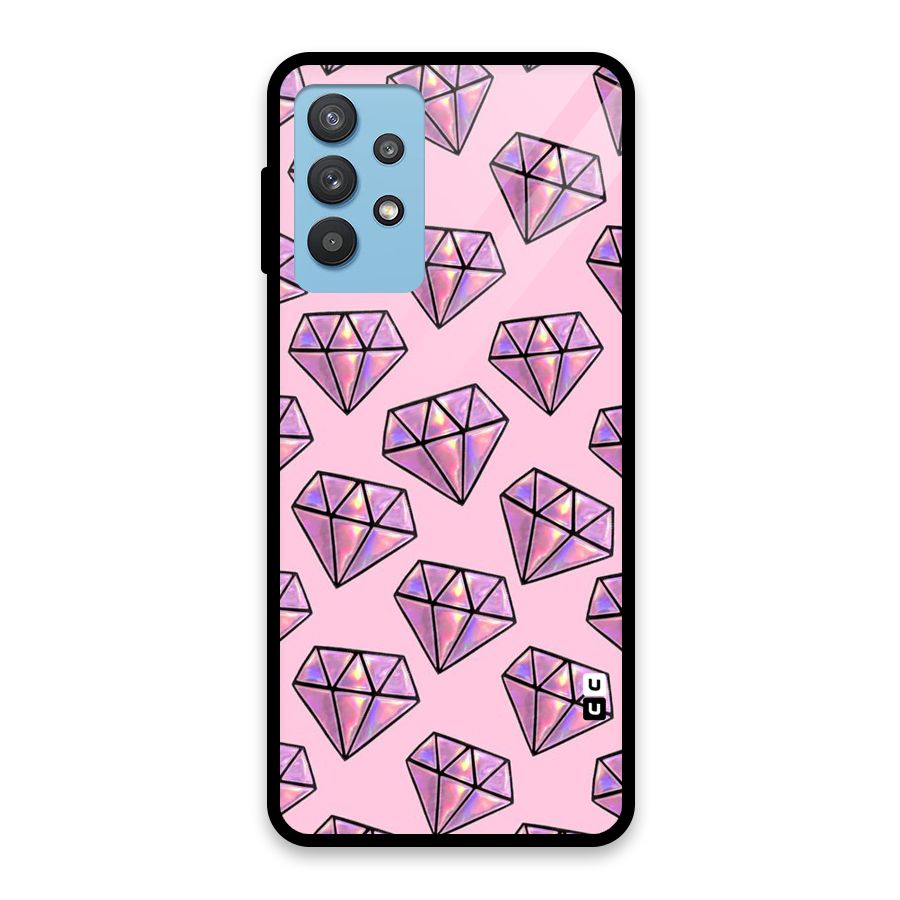 Purple Diamond Designs Glass Back Case for Galaxy M32 5G