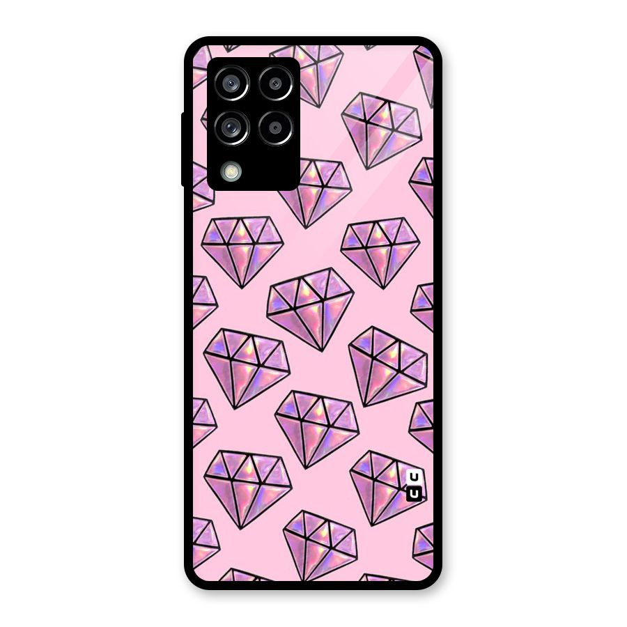 Purple Diamond Designs Glass Back Case for Galaxy M53 5G