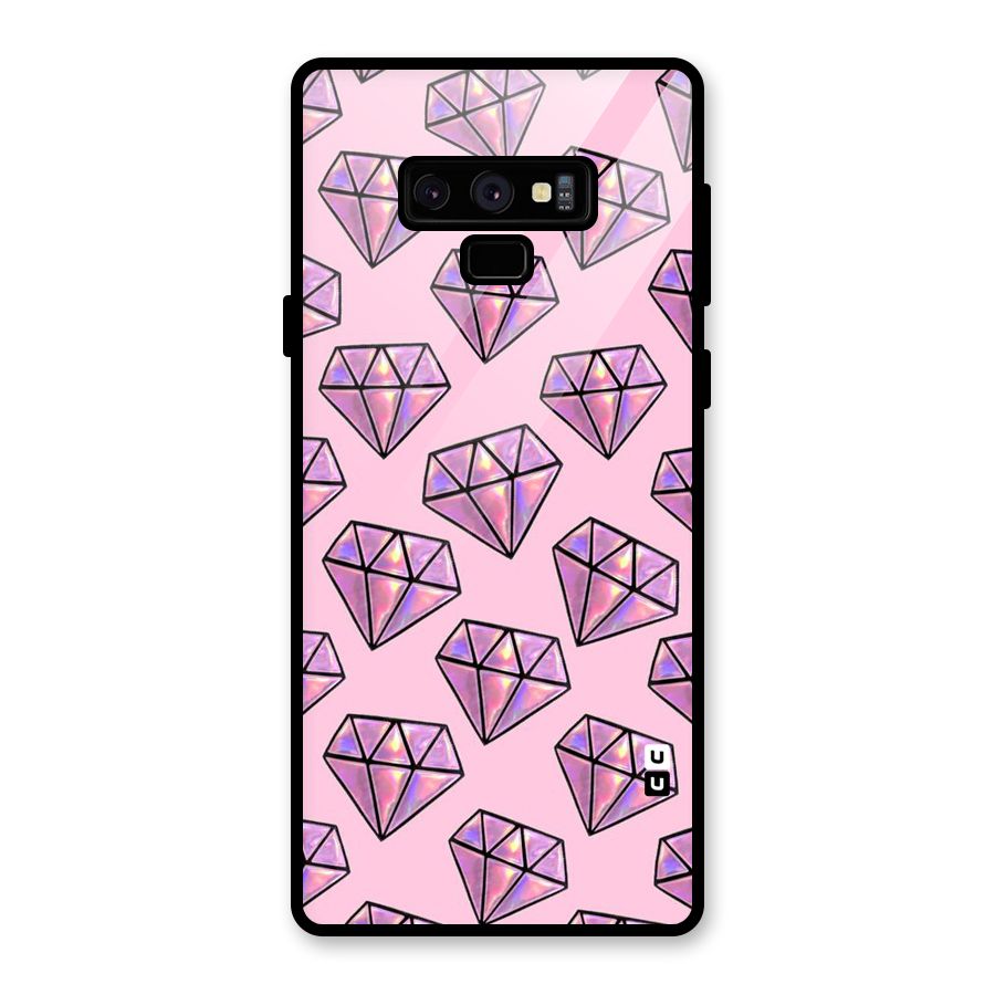 Purple Diamond Designs Glass Back Case for Galaxy Note 9