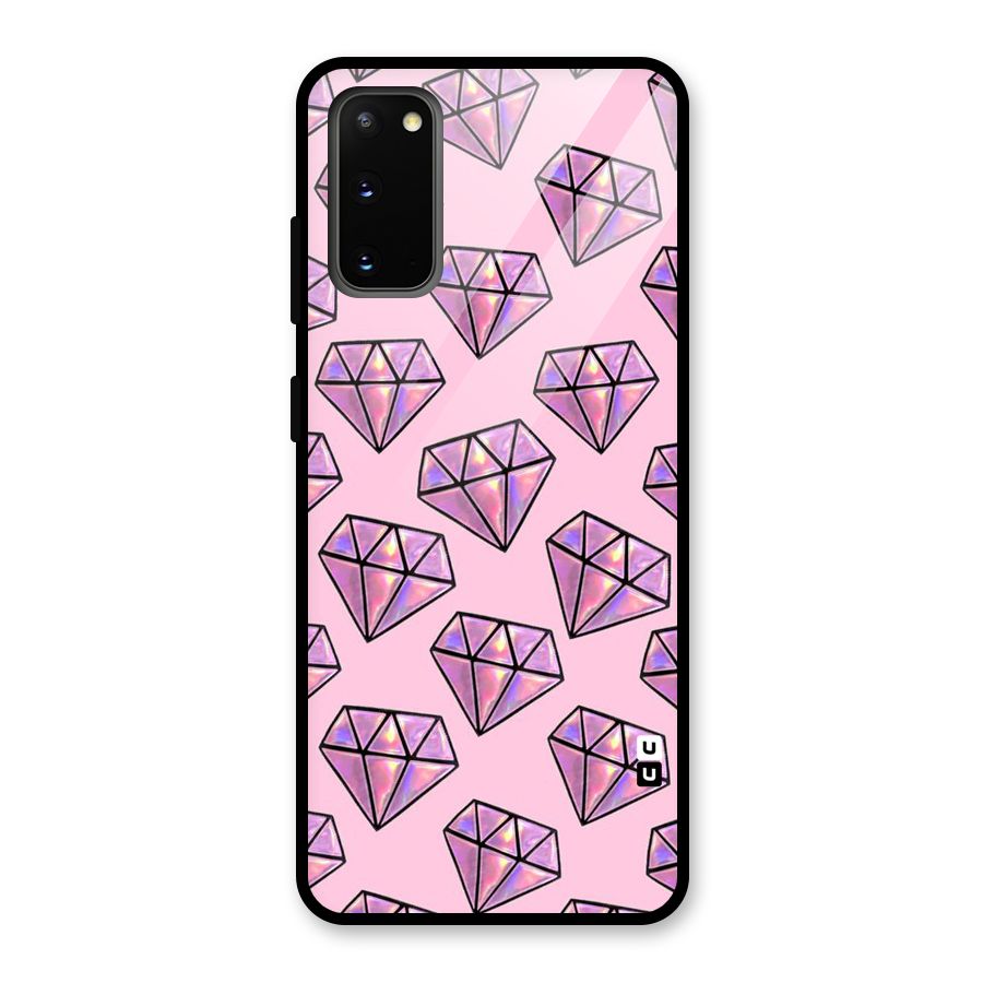 Purple Diamond Designs Glass Back Case for Galaxy S20