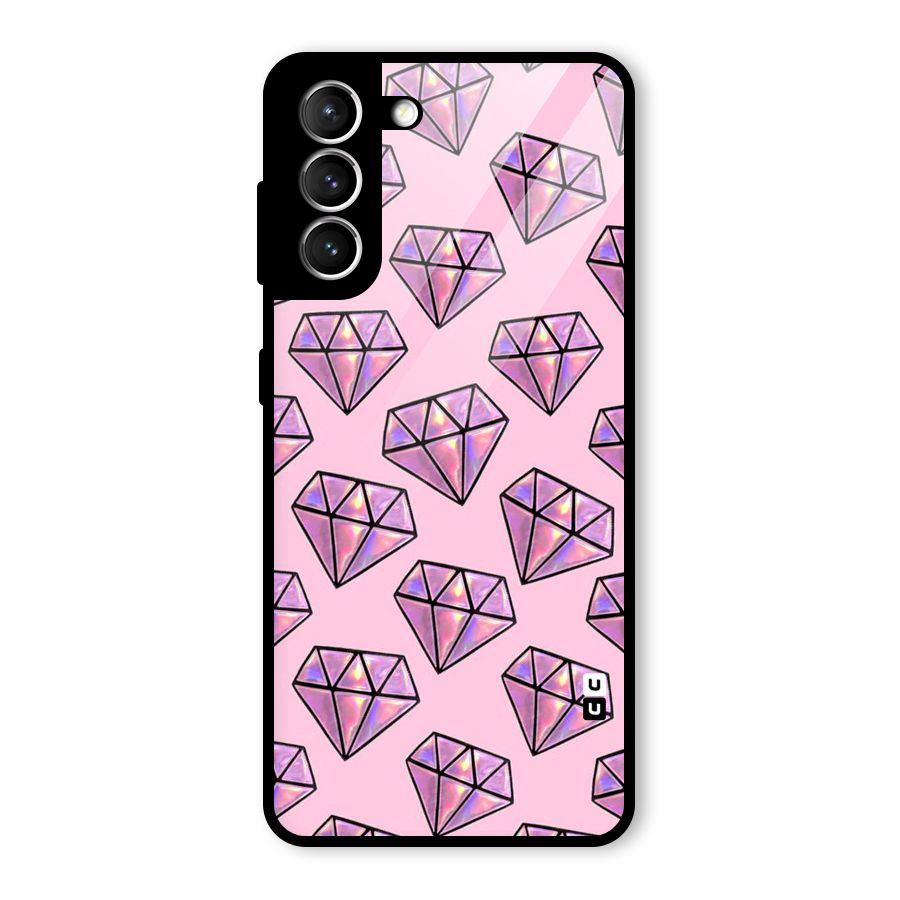 Purple Diamond Designs Glass Back Case for Galaxy S21 5G