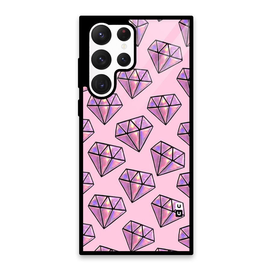 Purple Diamond Designs Glass Back Case for Galaxy S22 Ultra 5G