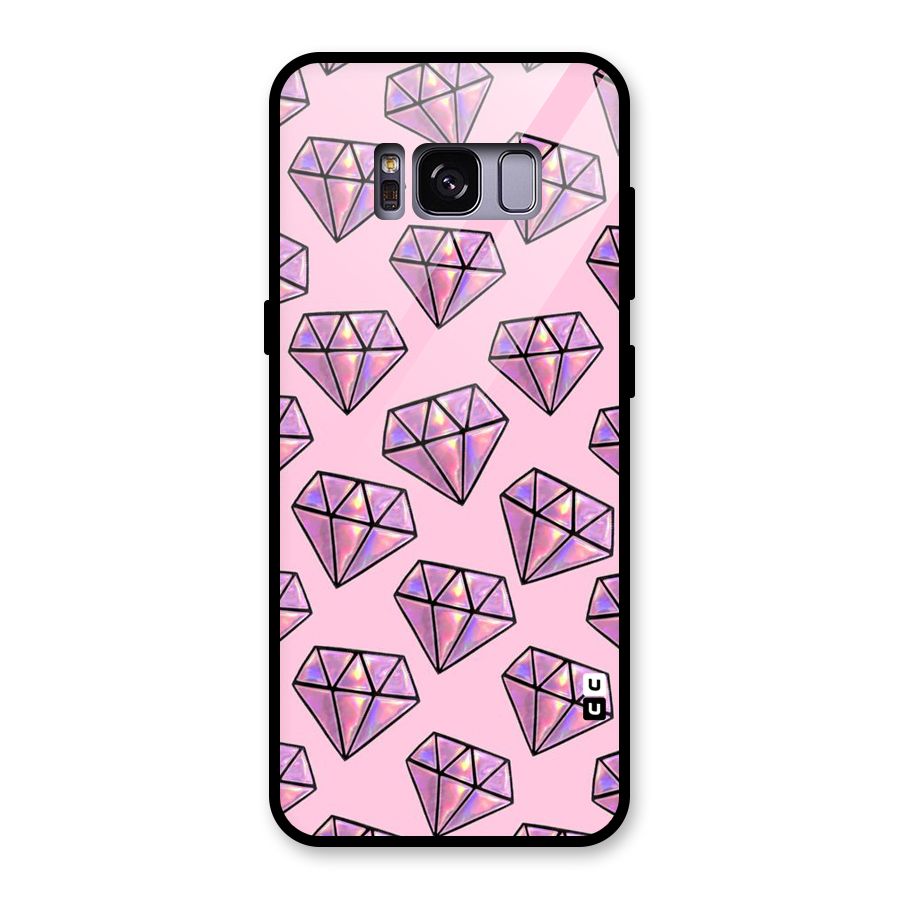 Purple Diamond Designs Glass Back Case for Galaxy S8