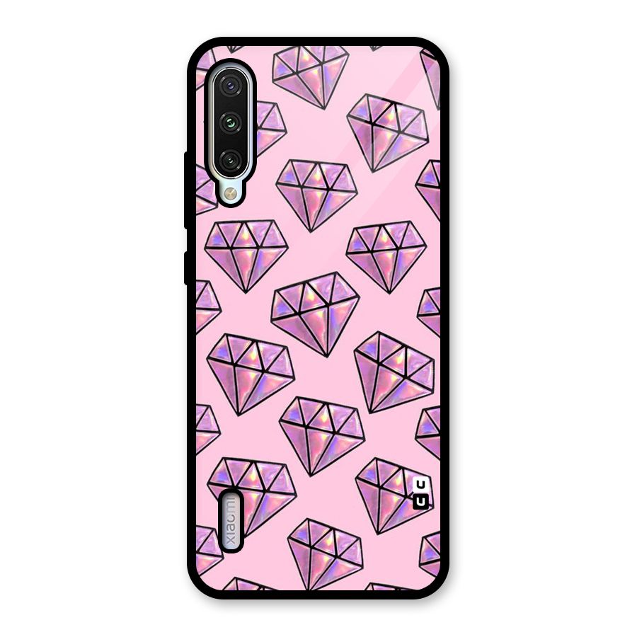 Purple Diamond Designs Glass Back Case for Mi A3