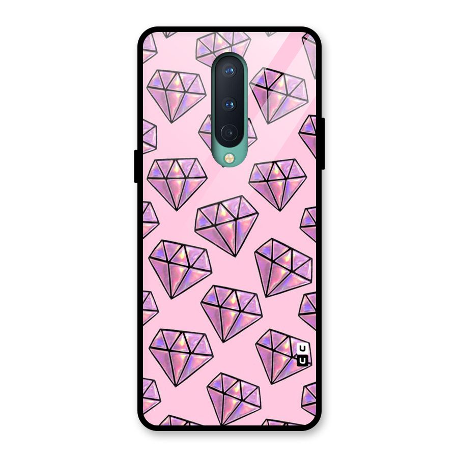 Purple Diamond Designs Glass Back Case for OnePlus 8